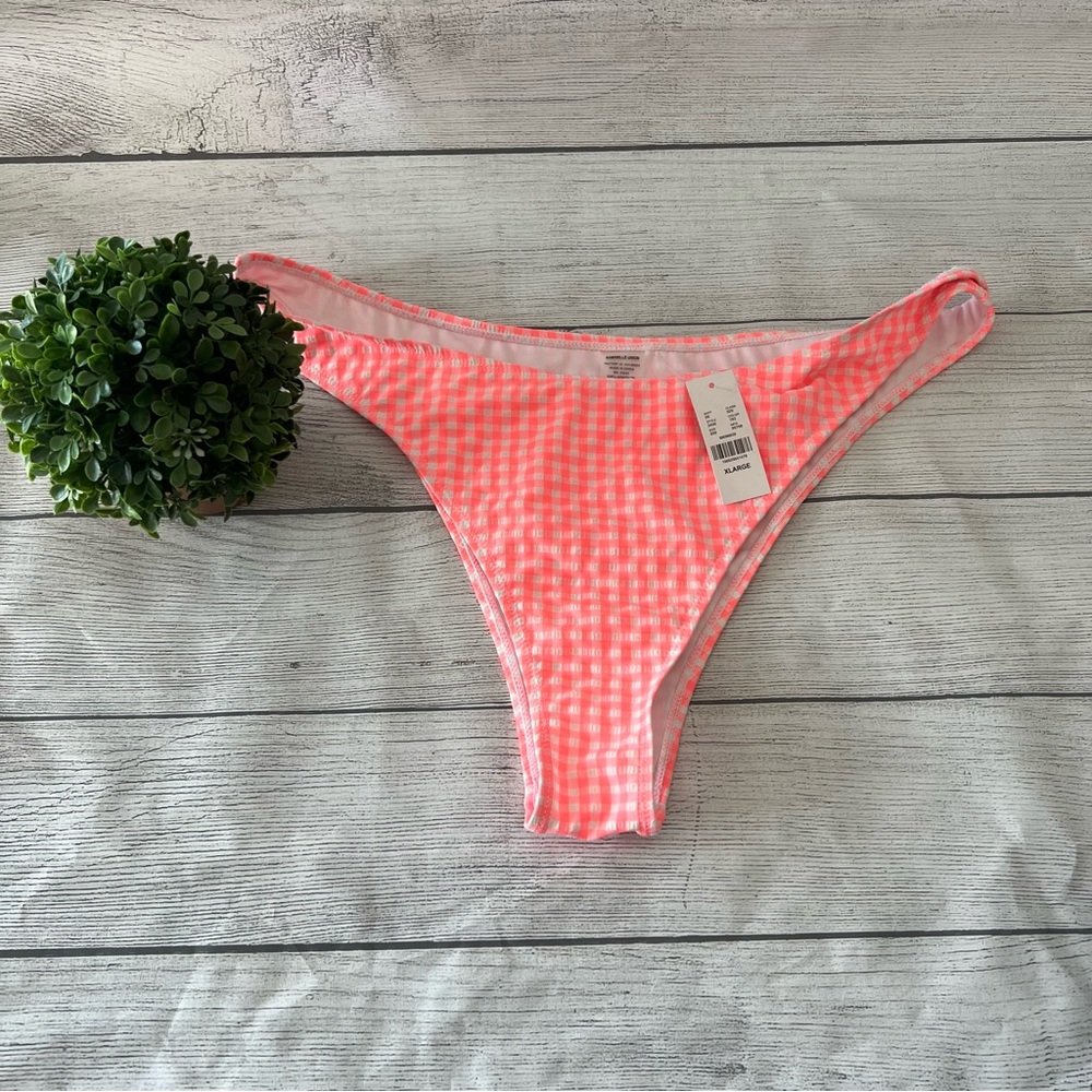 Peach Gingham Women's Swim Bottom - NWT